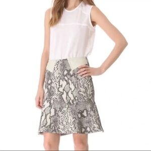 Yigal Azrouel Skirt Python Snake Print Lambs Skin Leather [Size 4]